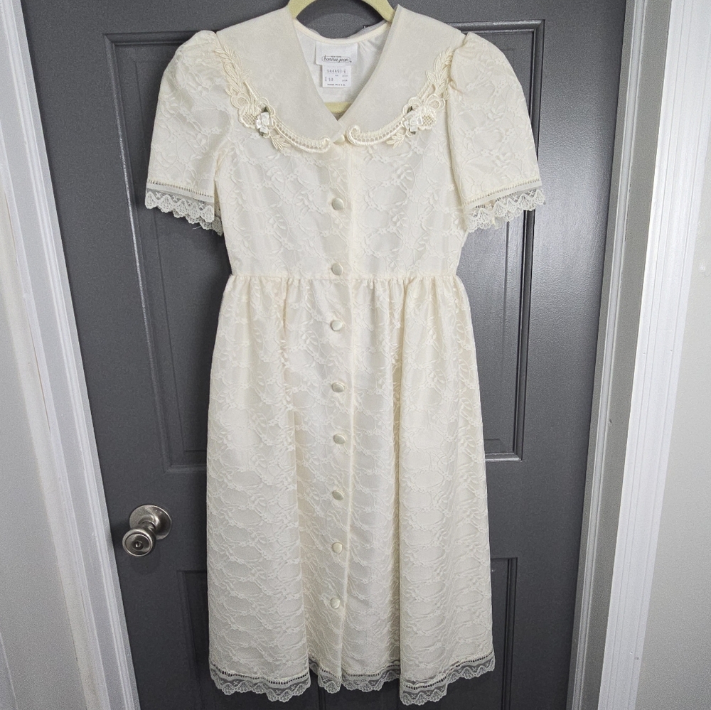 Vintage Girls Lace Formal Dress
